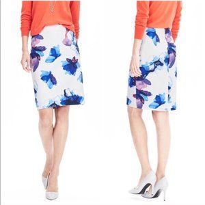 Banana Republic Floral Watercolor A-line skirt